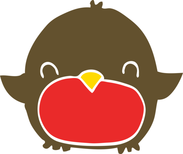 Bir insan tarafından çizilmiş düz renk çizgi film pengueni