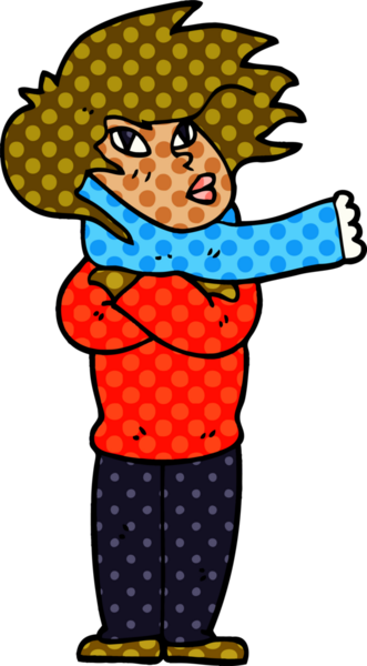 Bir insan tarafından çizilmiş eşarplı karikatür kızı.