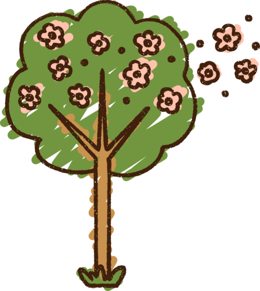 Bir insan tarafından çizilen Ağaç Tebeşiri