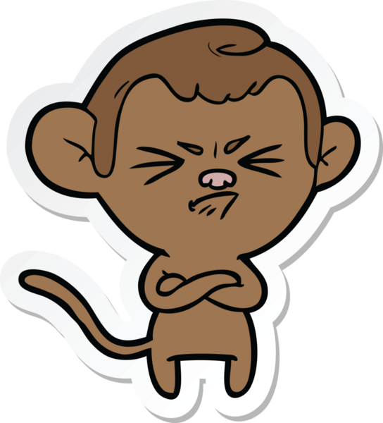 Bir insan tarafından çizilmiş sinir bozucu bir maymunun çıkartması.