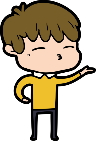 Bir insan tarafından çizilmiş meraklı bir çocuk.