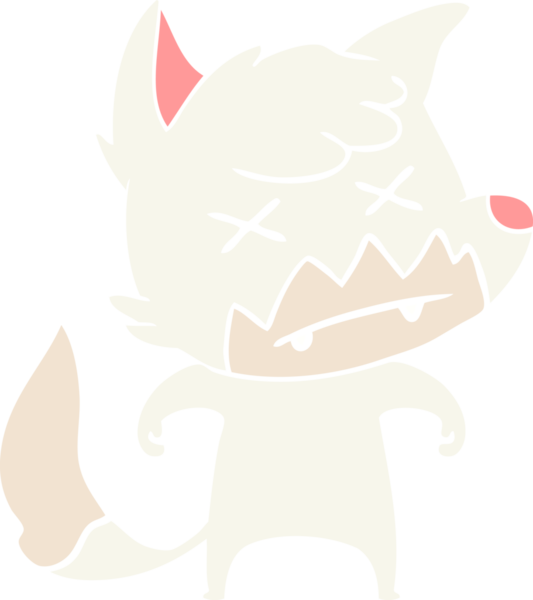 Bir insan tarafından çizilmiş düz renk çizgi film ölü tilki