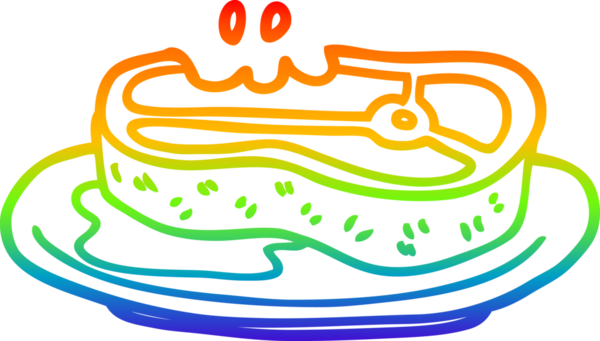 Bir insan tarafından çizilmiş nadir bir bifteğin çizgi çizimi.