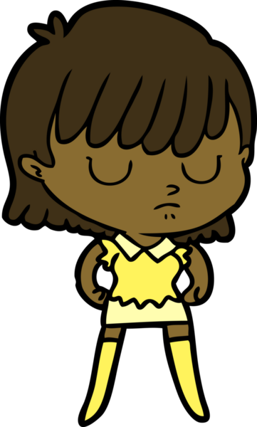 Bir insan tarafından çizilmiş karikatür kadın.