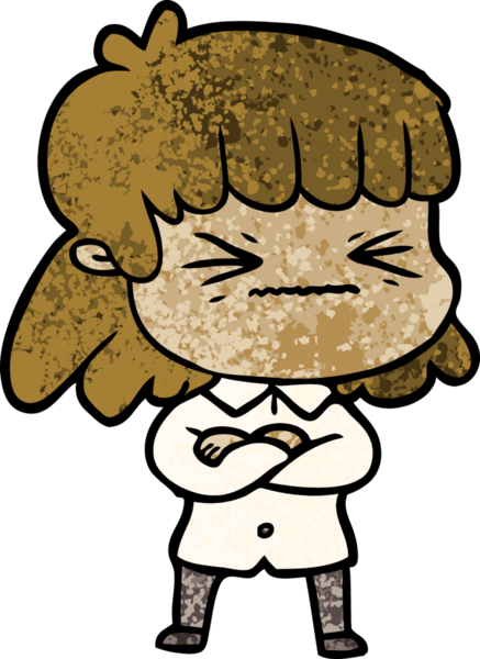 Bir insan tarafından çizilmiş karikatür kadın.