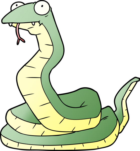 Bir insan tarafından çizilmiş çizgi film yılanı.