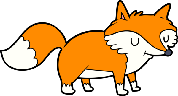 bir insan tarafından çizilmiş tilki çizgi filmi