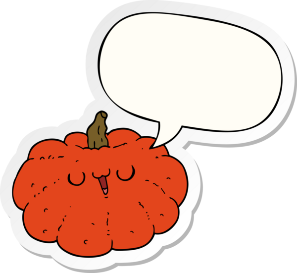 Bir insan tarafından çizilmiş balkabaklı mutlu çizgi film balkabağı.