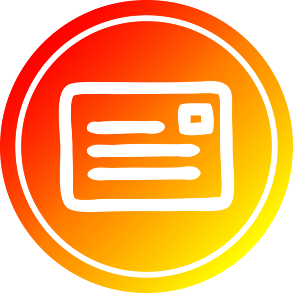 Bir insan tarafından çizilen sıcak gradyan bitiş ile zarf harfi dairesel simgesi