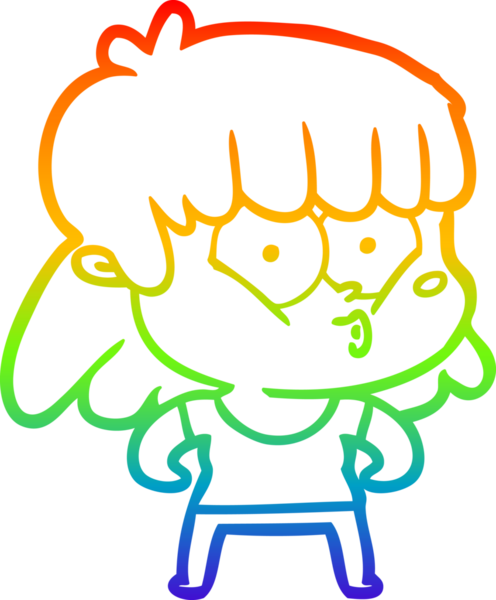 gökkuşağı gradyan çizimi bir insan tarafından çizilmiş bir çizgi film ıslık kızı