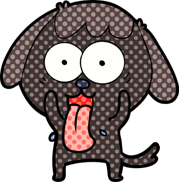 Bir insan tarafından çizilmiş şirin bir çizgi film köpeği.