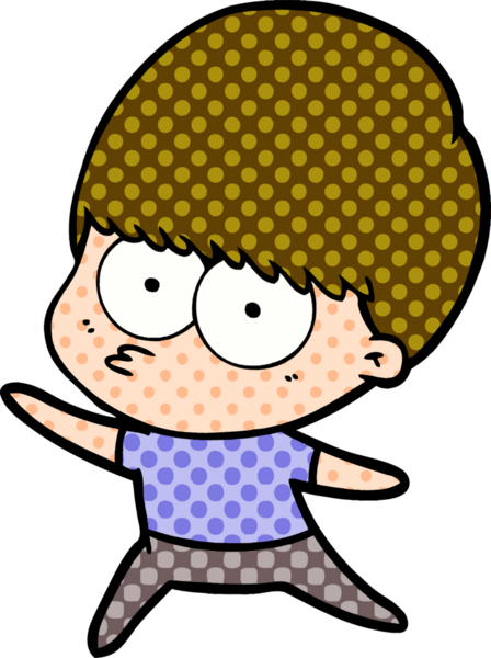 Bir insan tarafından çizilmiş sinirli çizgi film çocuğu.