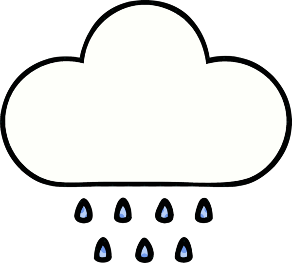 Bir insan tarafından çizilmiş bir yağmur bulutu çizgi filmi.