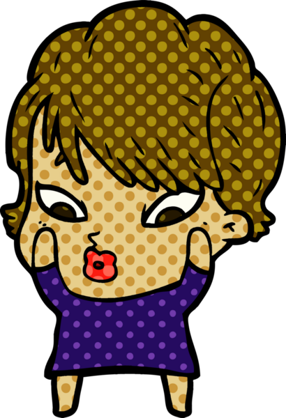 Bir insan tarafından çizilmiş karikatür kadın.