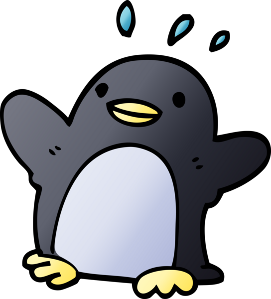 Bir insan tarafından çizilmiş bir karalama Noel pengueni.