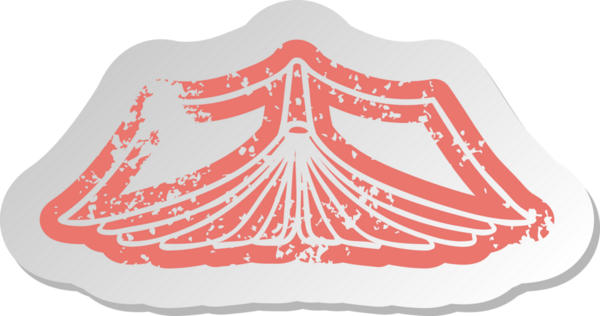 Bir insan tarafından çizilmiş açık bir kitabın sıkıntılı eski çizgi film çıkartması.