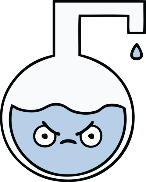 Bir insan tarafından çizilmiş bilimsel bir deneyin sevimli karikatürü.