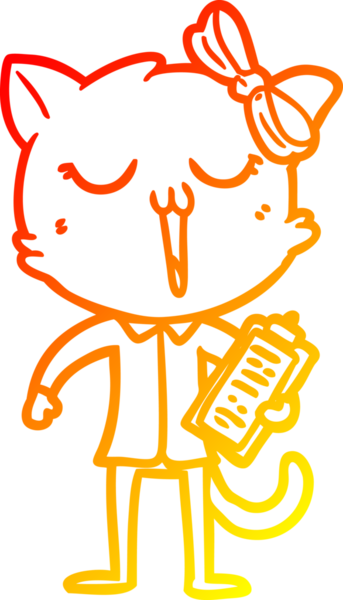 Bir insan tarafından çizilmiş çizgi film kedisinin sıcak çizgi çizimi