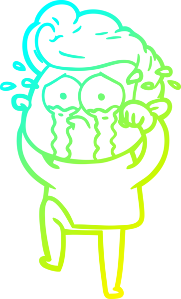 Bir insan tarafından çizilmiş ağlayan bir karikatür çizimi.