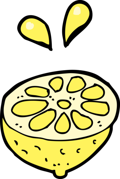 Bir insan tarafından çizilmiş taze limon.