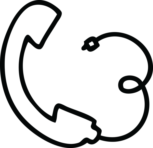 Bir insan tarafından çizilmiş bir telefon alıcısının çizgi çizimi