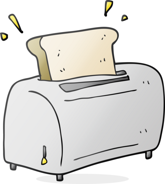 Bir insan tarafından çizilmiş karikatür tost makinesi.