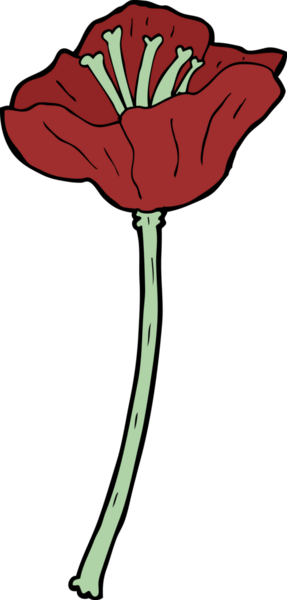 Bir insan tarafından çizilmiş karikatür çiçeği