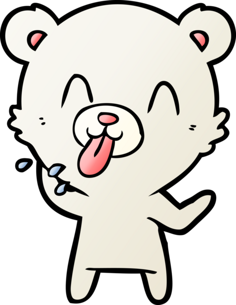 kaba karikatür kutup ayısının insan tarafından çizilmiş dili.