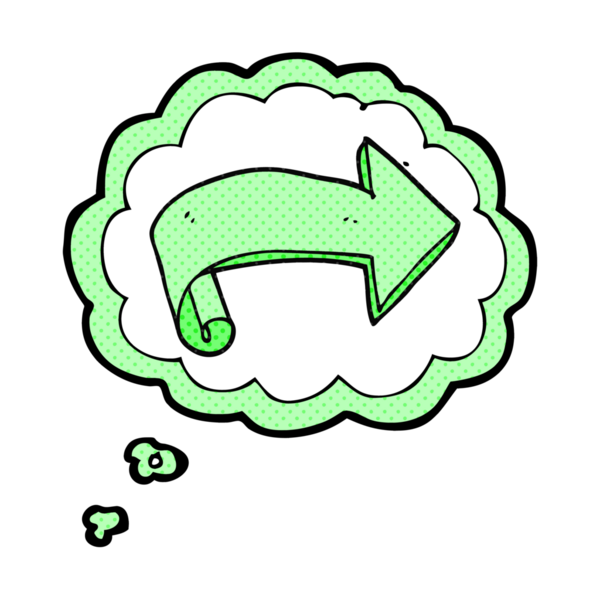 Bir insan tarafından çizilmiş serbest çizim balon karikatür oku