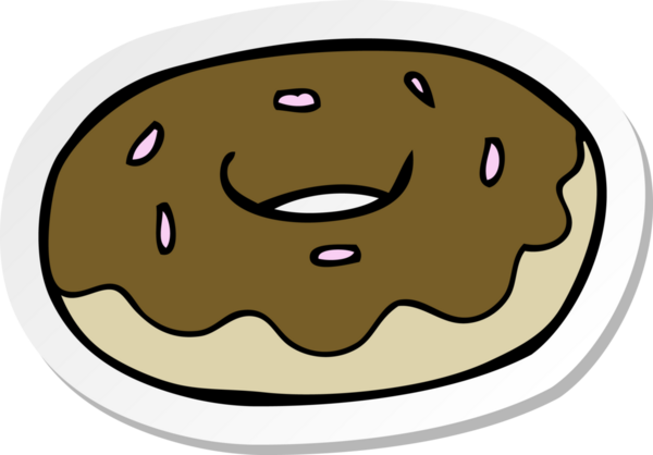 Bir insan tarafından çizilmiş bir çörek etiketi.