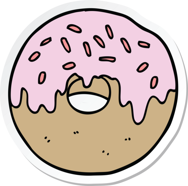 Bir insan tarafından çizilmiş bir çörek etiketi.