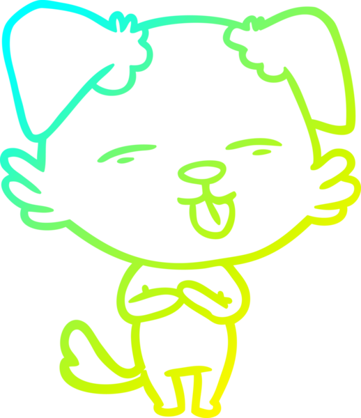 Bir insan tarafından çizilmiş bir çizgi film köpeğinin soğuk çizgi çizimi.