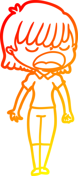 Bir insan tarafından yüksek sesle çizilmiş bir çizgi film kadını çizimi.