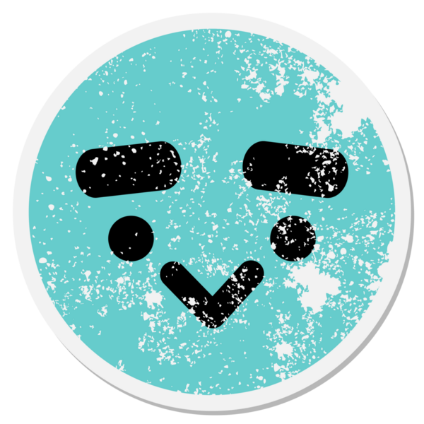 Bir insan tarafından çizilmiş kalın kaşlı, dairesel etiketli bir kuş yüzü.