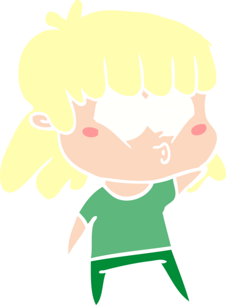 Bir insan tarafından çizilmiş düz renkli bir karikatür.