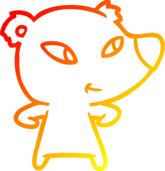 Bir insan tarafından çizilmiş sevimli bir ayının sıcak çizgi çizgisi.