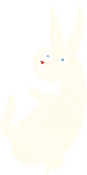 Bir insan tarafından çizilmiş şirin çizgi film tavşanı.