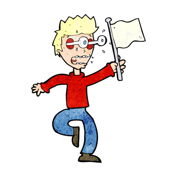 Çizgi filmdeki korkmuş çocuk bir insan tarafından çizilmiş.