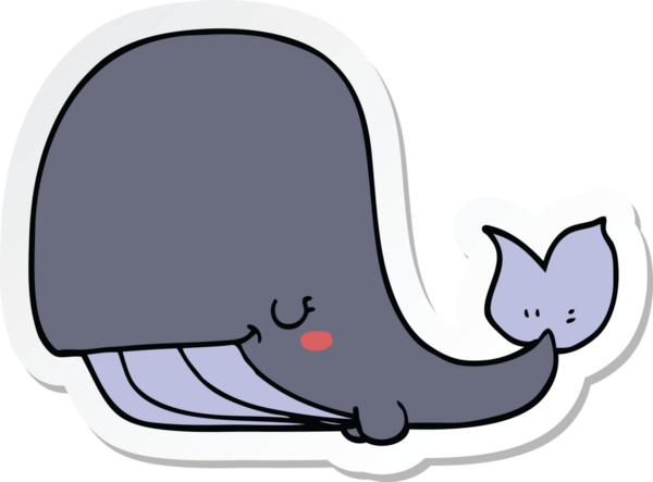 Bir insan tarafından çizilmiş bir balinanın çıkartması.