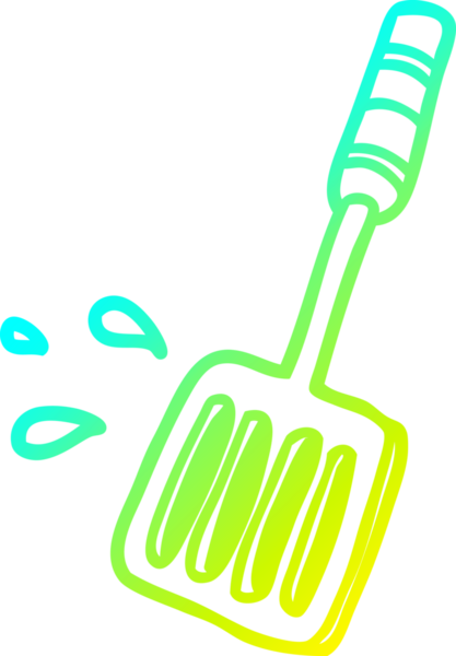 Bir insan tarafından çizilmiş bir mutfak spatula aracının soğuk gradyan çizimi