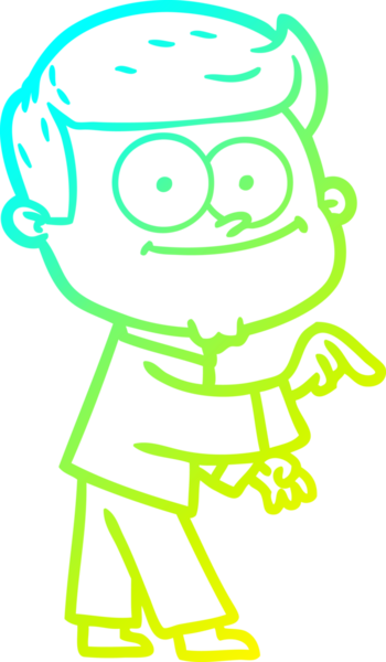 Bir insan tarafından çizilmiş mutlu bir adamın soğuk çizgi çizimi.