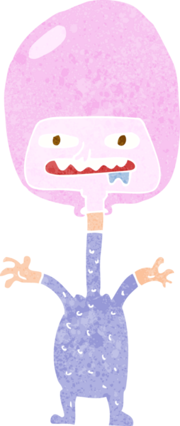 Bir insan tarafından çizilmiş uzaylı çizgi filmi.