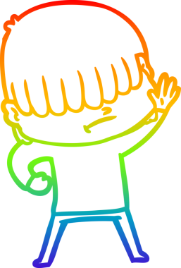 Bir insan tarafından çizilmiş dağınık saçlı bir çizgi film çocuğunun çizimi.