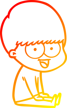 Bir insan tarafından çizilmiş mutlu çizgi film çocuğu çizimi.