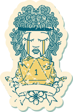 Retro Dövme Tarzı Ağlayan Barbar İnsan Bir insan tarafından çizilmiş doğal bir ruloyla