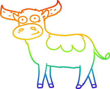 gökkuşağı gradyan çizgi çizimi bir insan tarafından çizilmiş bir boğa