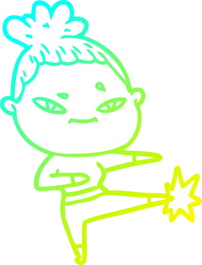 Bir insan tarafından çizilmiş bir karikatür kadın çizimi.