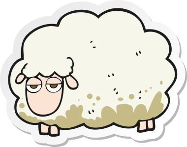 Bir insan tarafından çizilmiş çamurlu kış koyununun çıkartması.