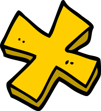 bir insan tarafından çizilmiş karalama çarpma sembolü