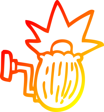 Bir insan tarafından çizilmiş çizgi film ev ışığının sıcak gradyan çizimi